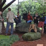 Gary C. Daniels, Scott Walter and Committee Film crew preparing to shoot interview at Forsyth Petroglyph in Athens, GA.